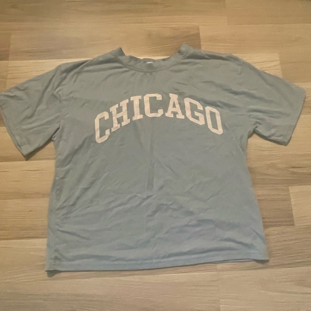 Letter graphic blue tee